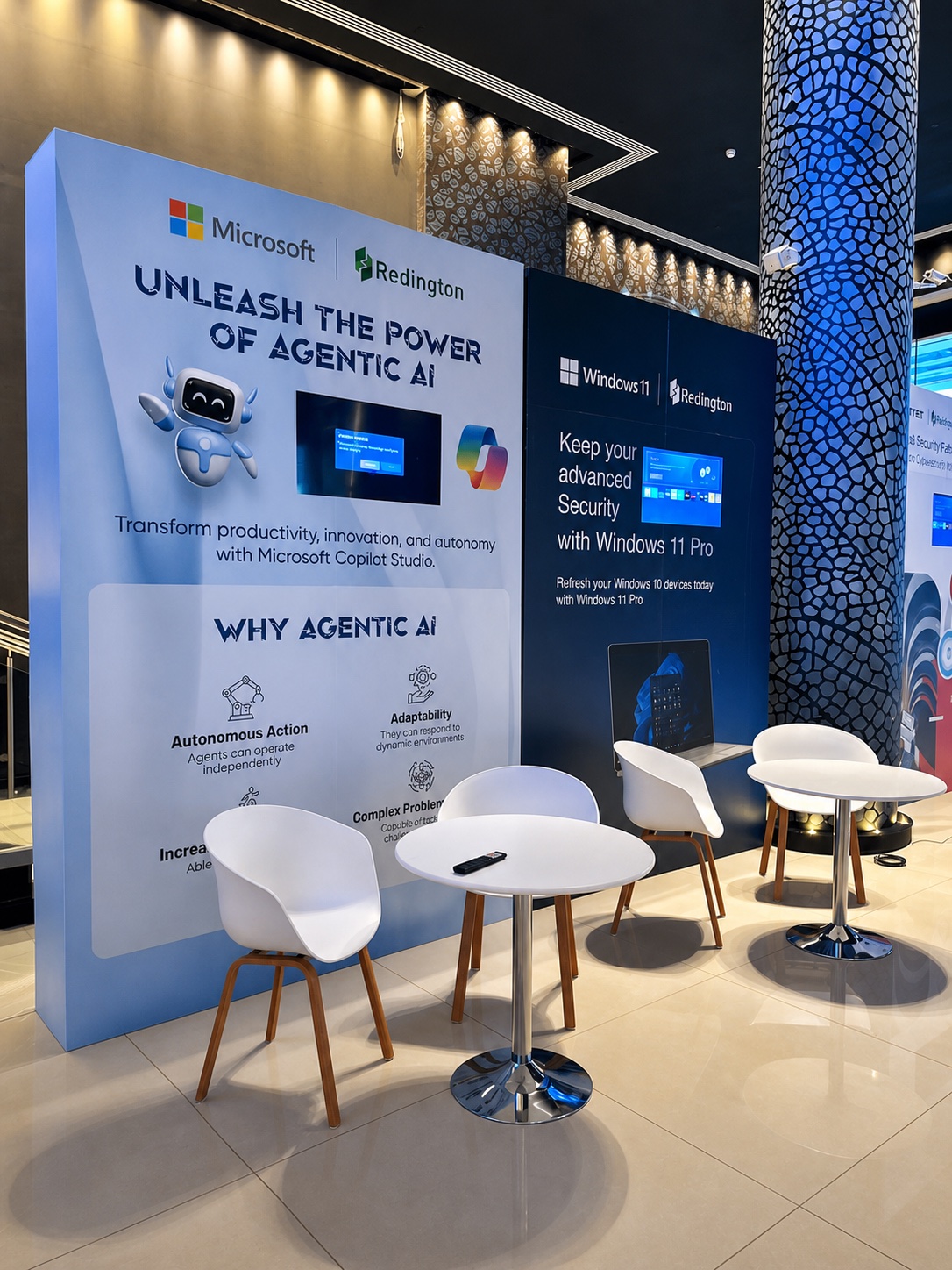 Microsoft and Redington Agentic AI exhibition booth